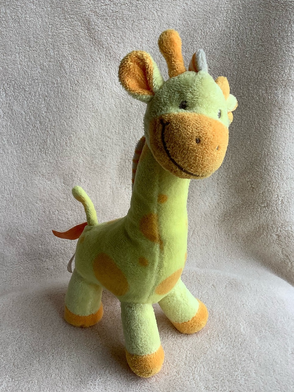 Gitzy Plush Yellow and Orange Giraffe with Rattle Inside Stuffed Animal Toy
